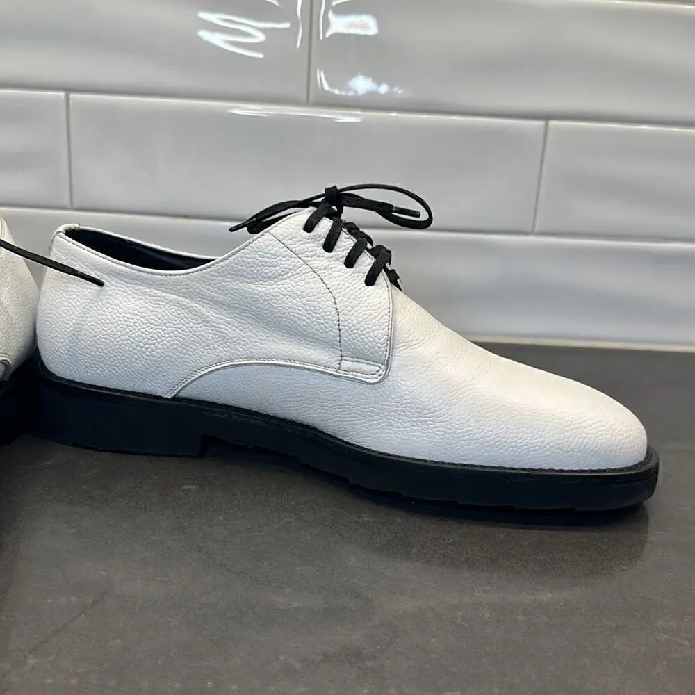 Dolce & Gabbana White Leather Derby Dress Formal Shoes-NWOT